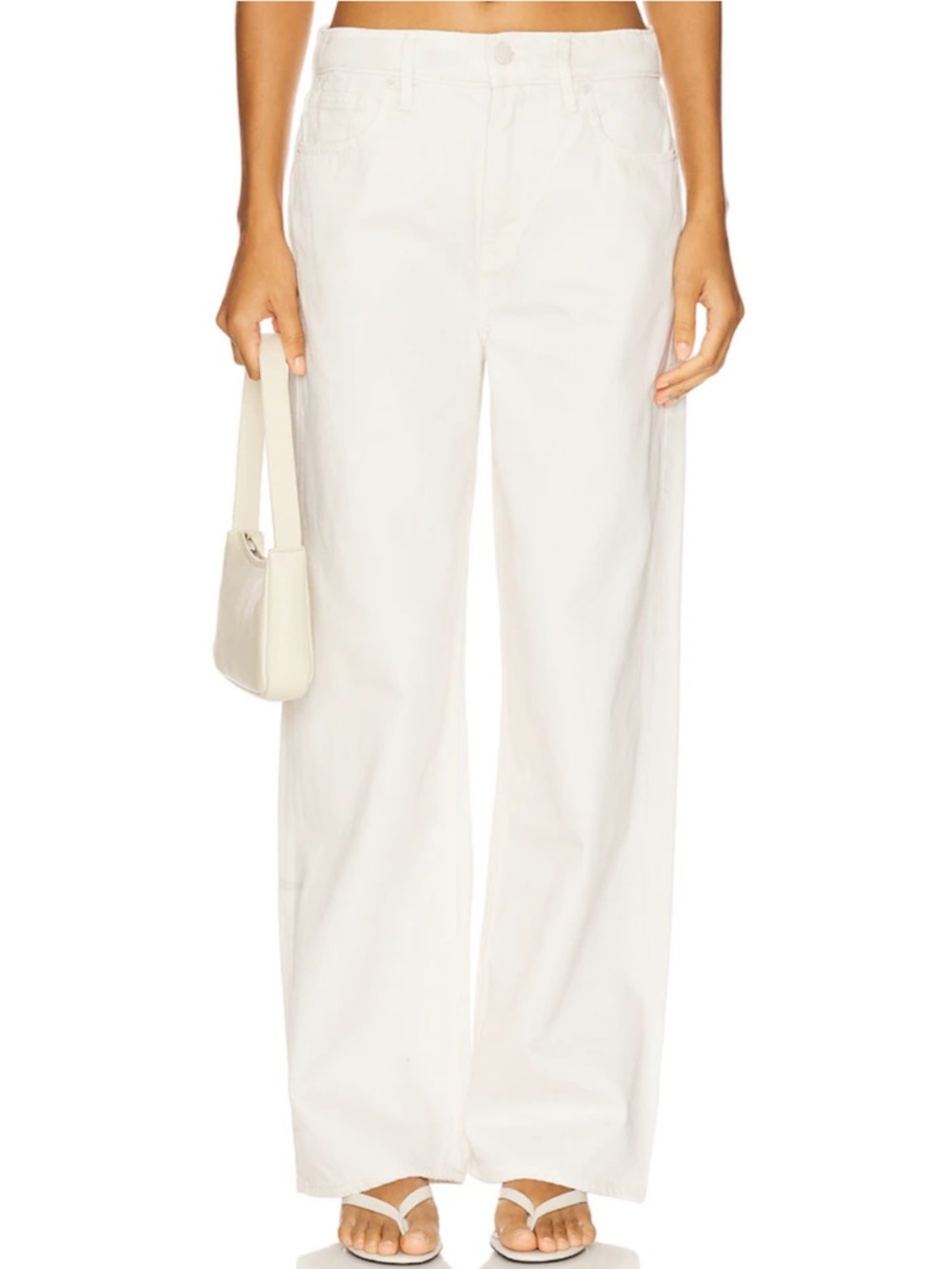 New Good American Favorite Good Standard Baggy in Cloud White 0/25 (30”) Wideleg